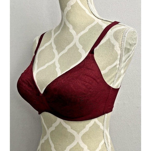 UNIQLO Wireless T-Shirt Bra‎ Sz Large Lined Molded Cup Soft Adjustable Lace - Picture 1 of 8